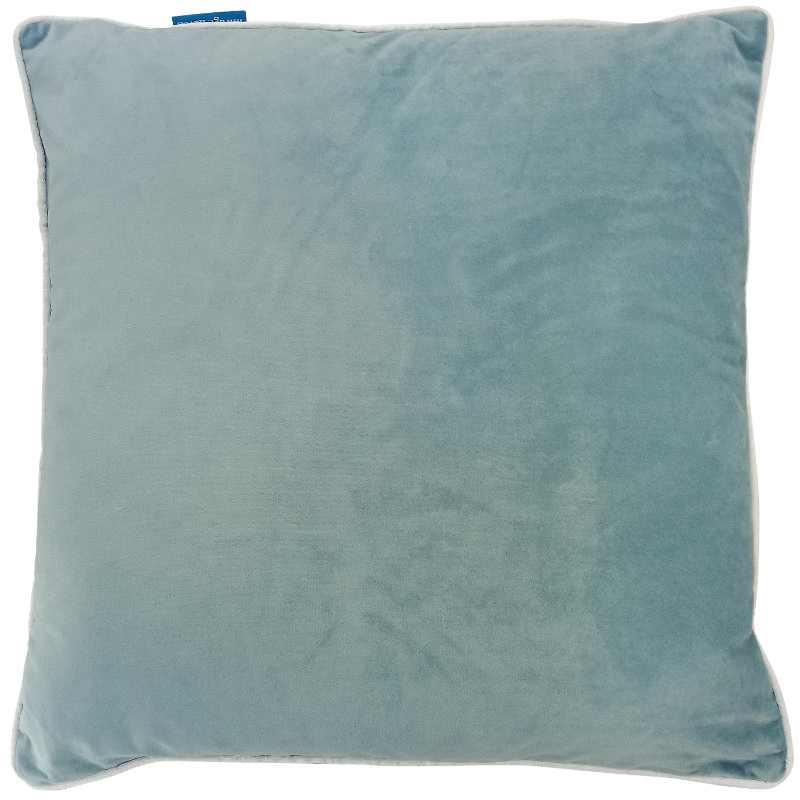 Pulbah Duck Egg Blue Premium Velvet White Piping Cushion Cover 50 cm by 50 cm