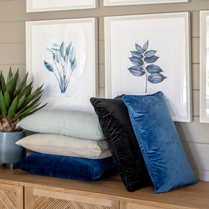 Mirrabooka Dark Blue Premium Velvet Plain Cushion 
Cover 30 cm by 50 cm