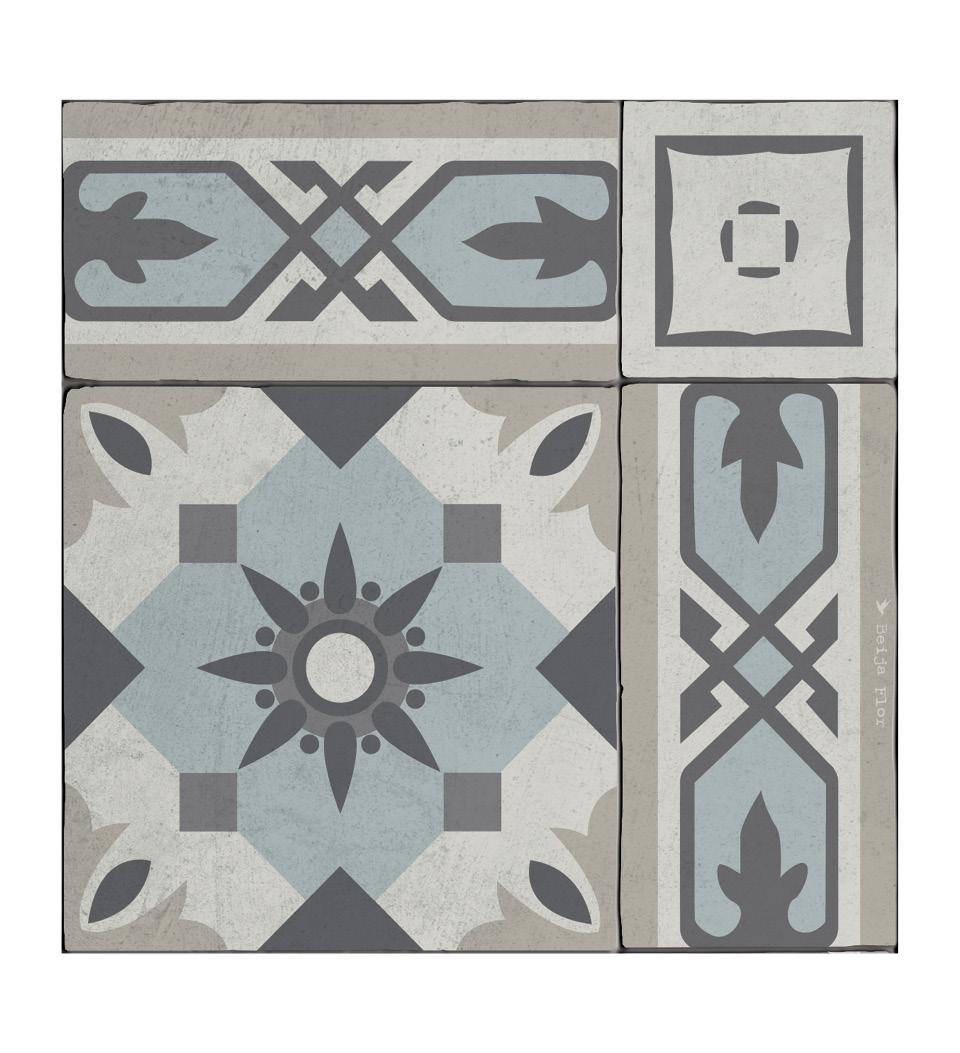 Amsterdam Light Blue Concrete - Designer Vinyl Floor Rug