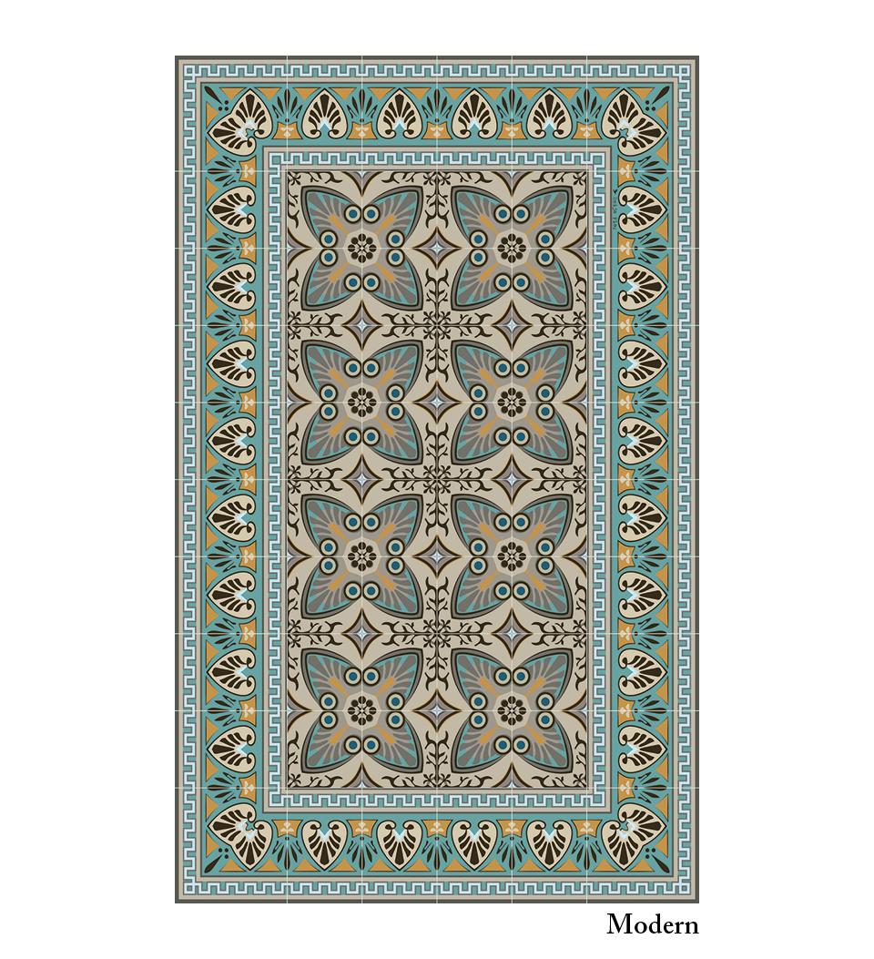  Bella Classic Modern Designer Vinyl Rug