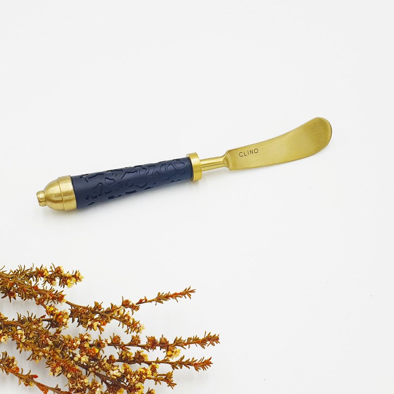 Brass Leather Cheese Knife
