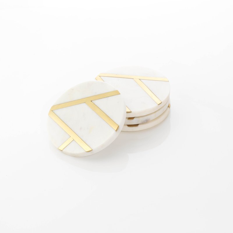 Marble and Brass Coasters