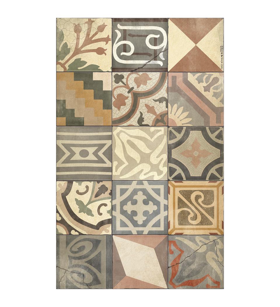 Borgo Eclectic Powder Antique - Designer Vinyl Floor Rug