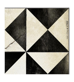 Borgo Black & White Antique Designer Vinyl Rug