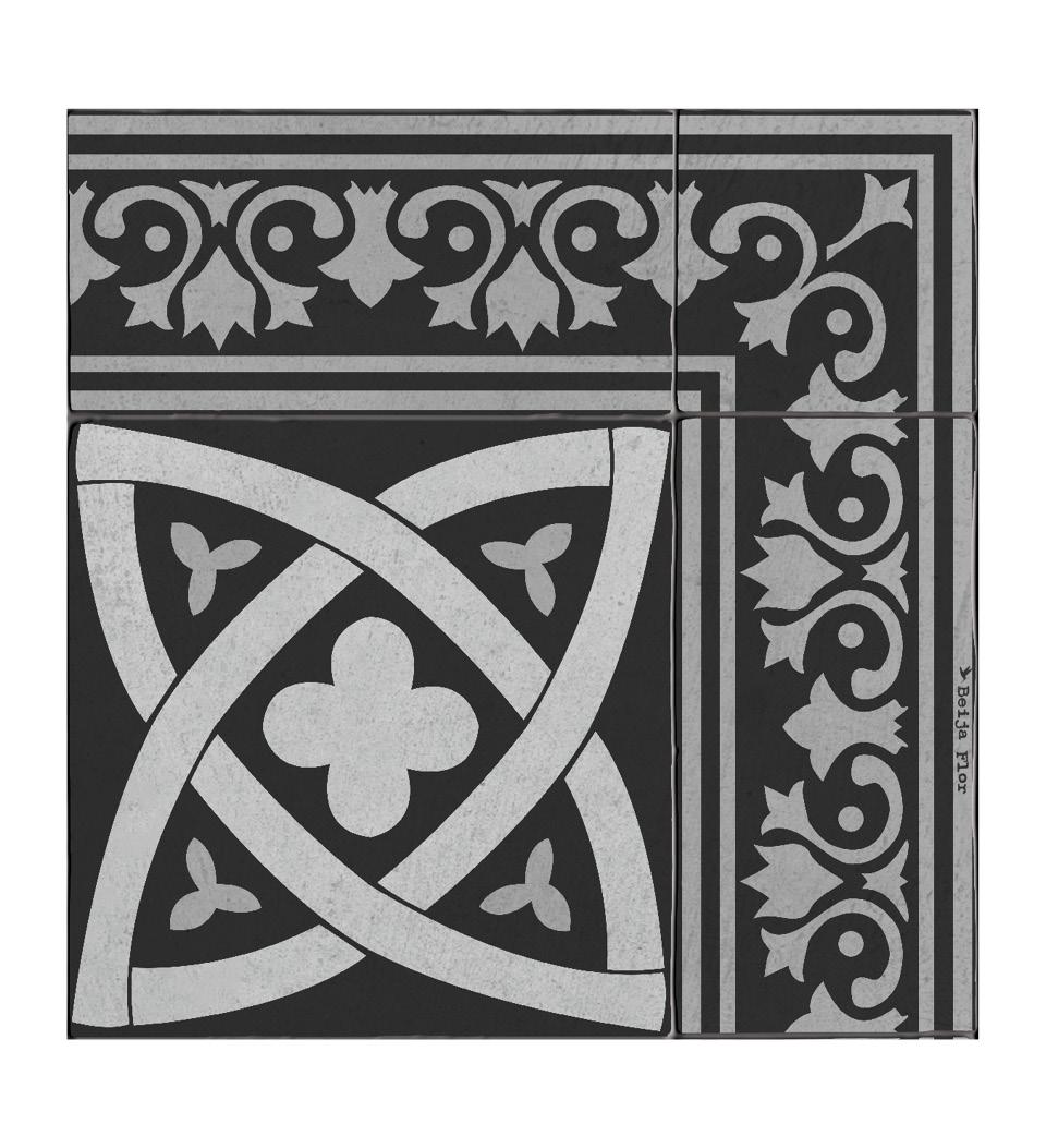 Celtic; Black Concrete, Vinyl Rug