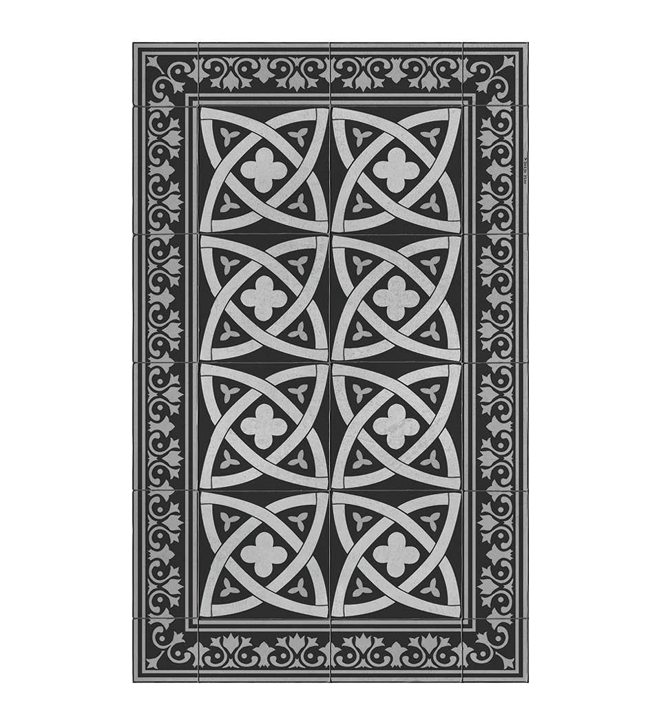 Celtic; Black Concrete, Vinyl Rug