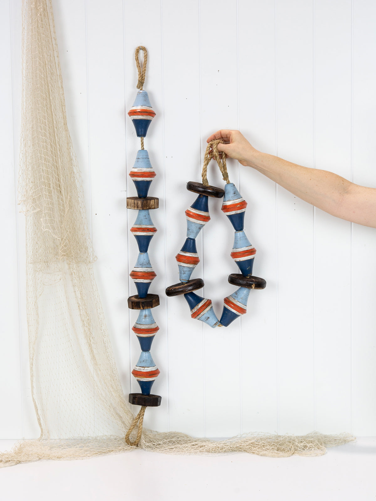 String of Diamond Buoys - Blue & Coral #5143