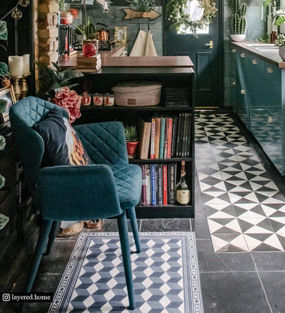 Bauhaus; Indigo Concrete, Vinyl Rug