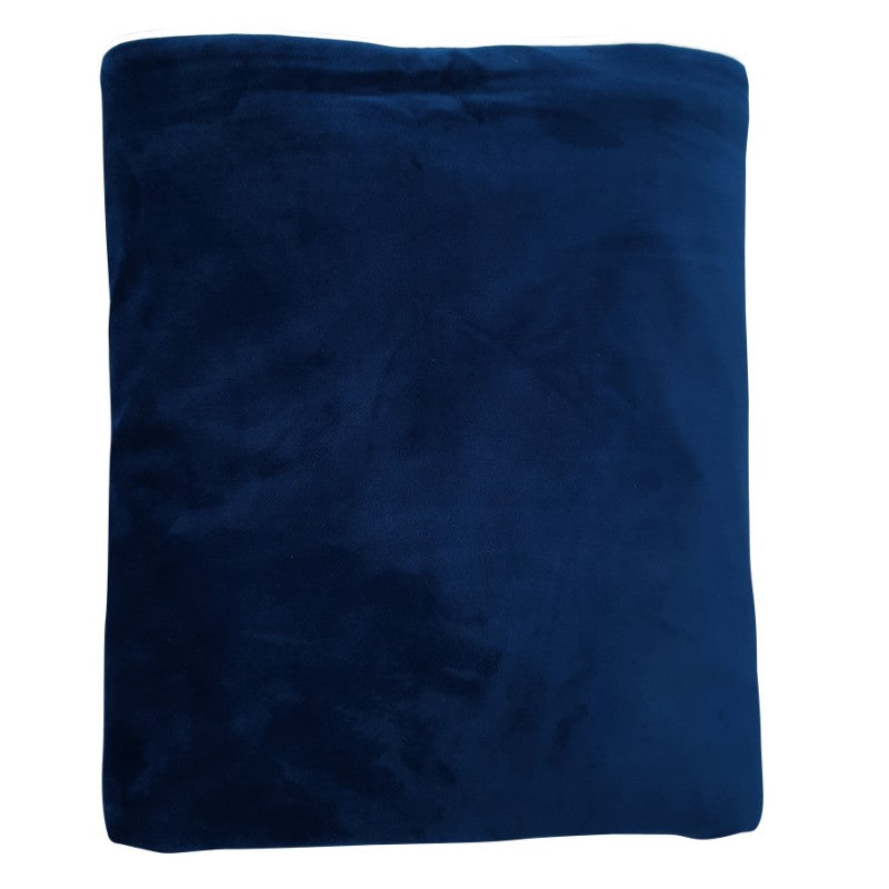 Myuna Dark Blue Plush Luxury Velvet Throw 250 cm by 140 cm
