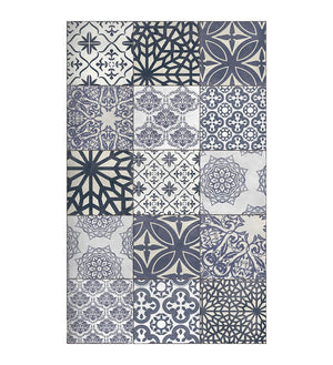 Eclectic Lace Concrete - Designer Vinyl Floor Rug