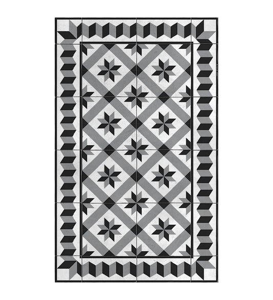 Gothic; Silver Concrete, Vinyl Rug