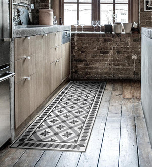 Gothic; Silver Concrete, Vinyl Rug