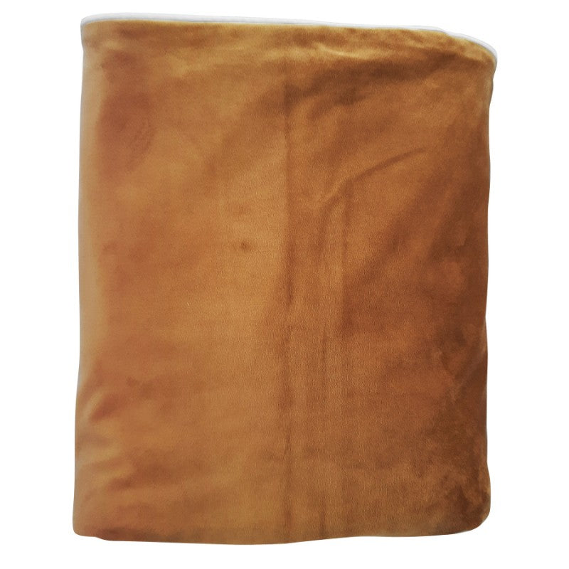 Myuna Hazelnut Plush Luxury Velvet Throw 250 cm by 140 cm
