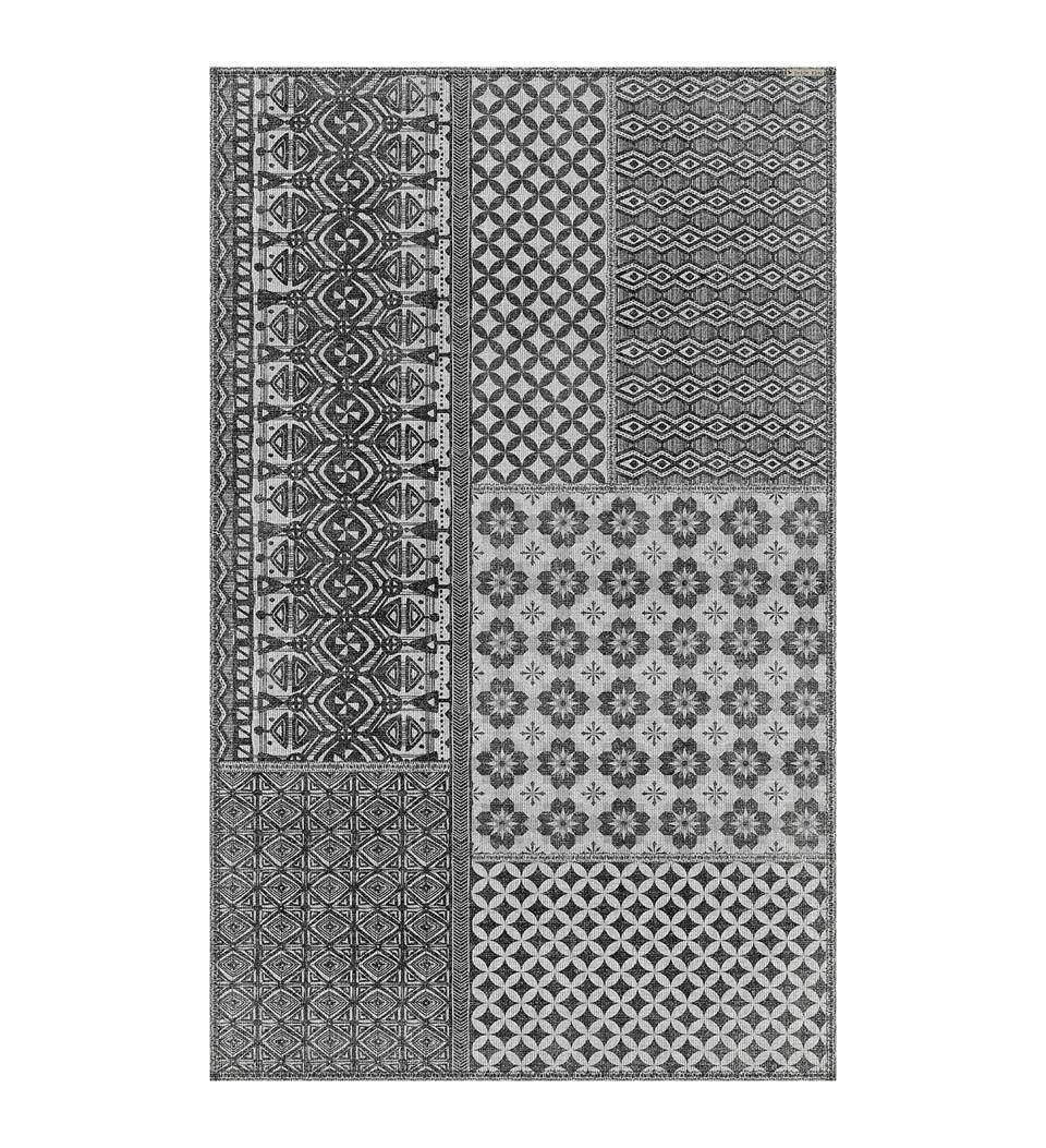 Inca; Gray, Flatwoven Vinyl Rug