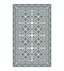 Flor De Lis Gray Designer Vinyl Rug