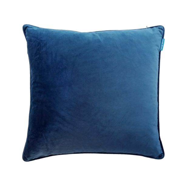 Mirrabooka Dark Blue Premium Velvet Plain Cushion 
Cover 55 cm by 55 cm