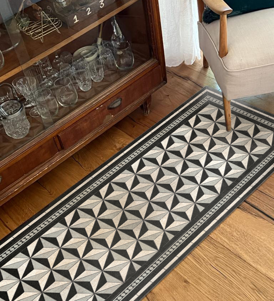 Rock Star; Silver Antique, Vinyl Rug