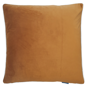 Myuna Hazelnut Premium Velvet White Piping 
Cushion Cover 60 cm by 60 cm