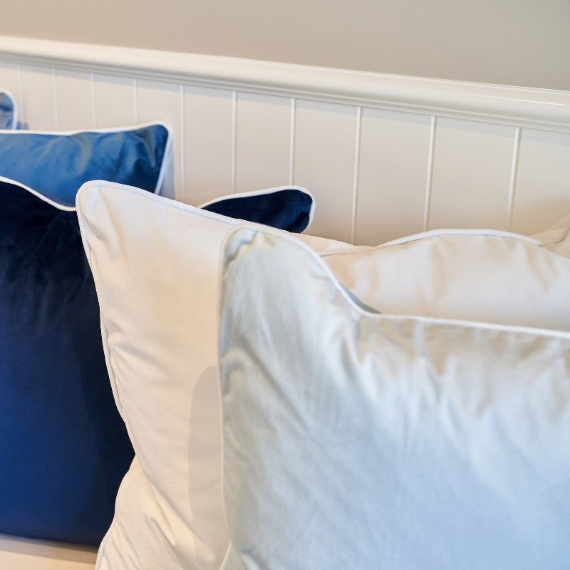 Myuna Snow White Premium Velvet White 
Piping Cushion Cover 60 cm by 60 cm