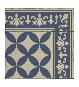 Sofi Navy Blue Designer Vinyl Rug