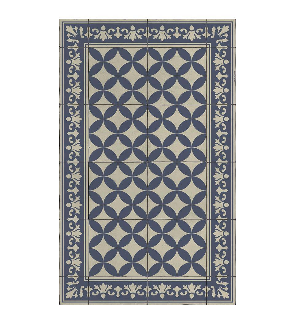 Sofi Navy Blue Designer Vinyl Rug 