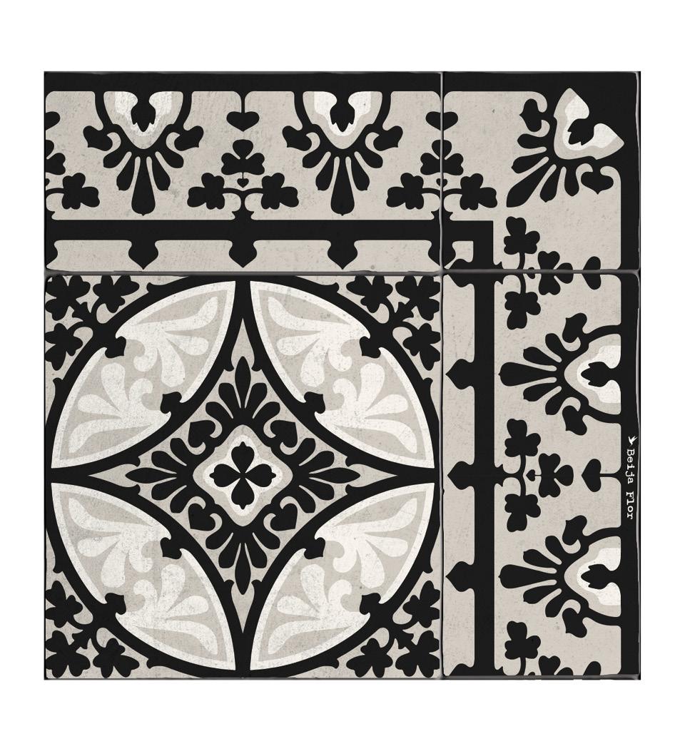 Barcelona Black & White Concrete Designer Vinyl Rug