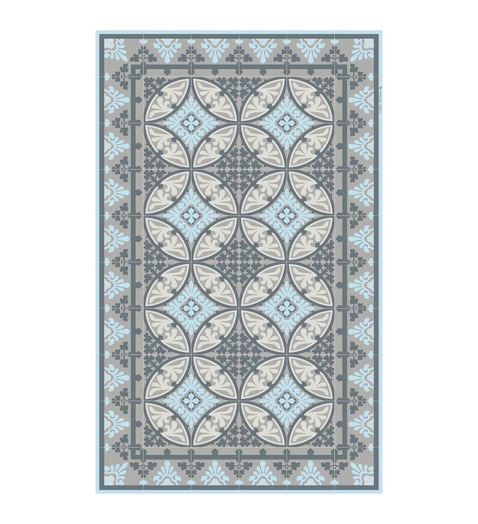 Barcelona Blue Designer Vinyl Rug 