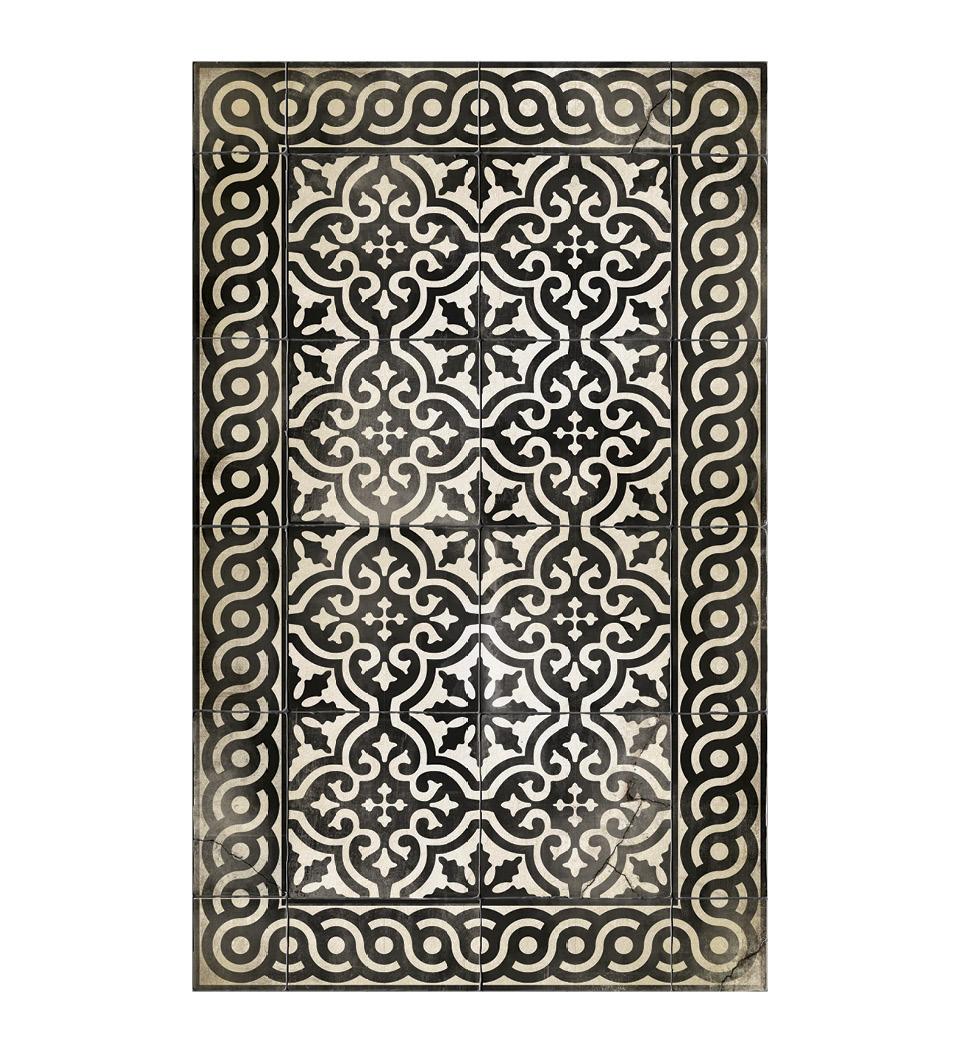 Mountain; Black & White Antique, Vinyl Rug