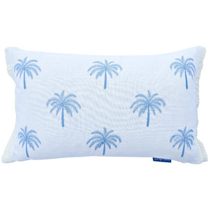 Light Blue and White Palm Tree Cushion Cover 30 cm By 50 cm

