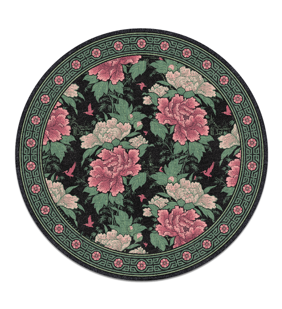 Bloomin’ Marvellous; Blush Green Round - Designer Vinyl Placemat