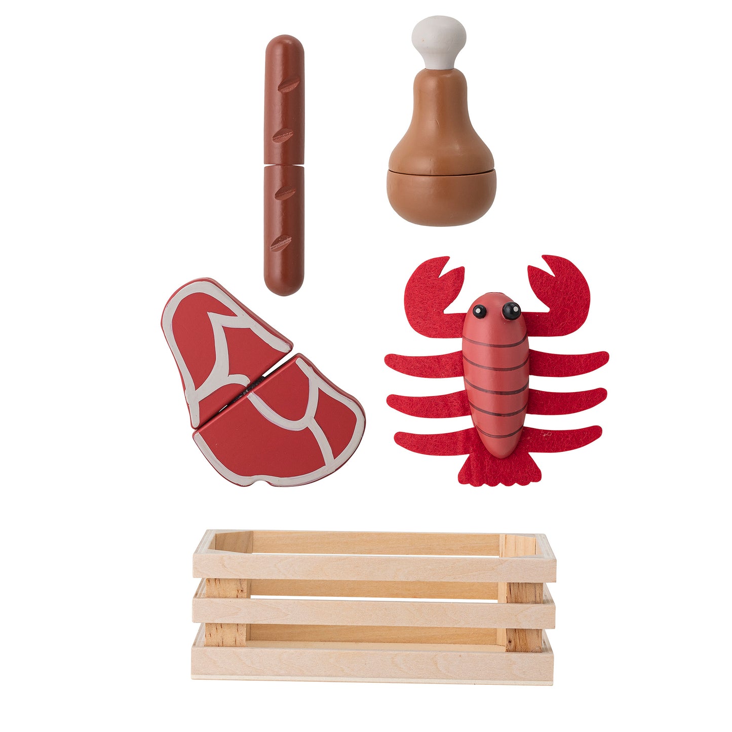 Dix Play Set, Food, Red, MDF (Set of 5)