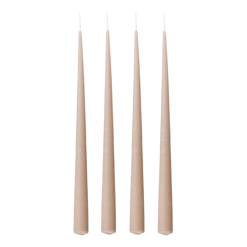 Velvet Candle, Grey, Parafin (Pack of 4)