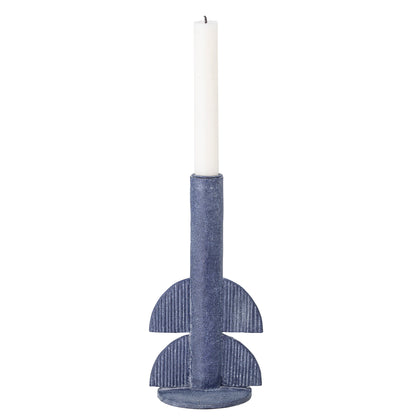 Bess Candlestick, Blue, Polyresin