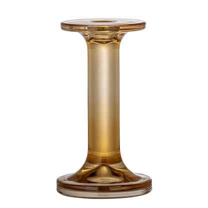 Jamey Candlestick, Brown, Glass