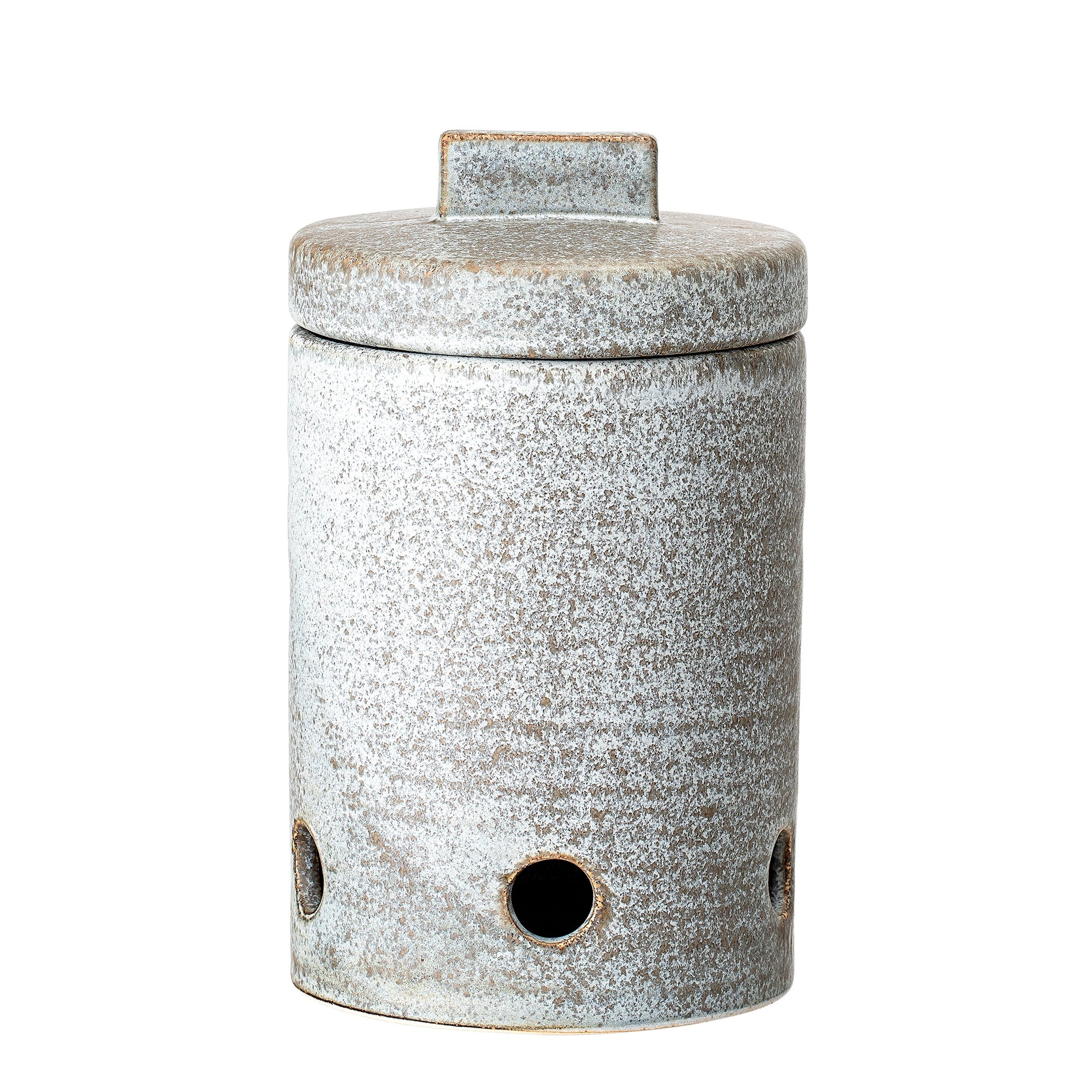 Kendra Garlic Jar, Grey, Stoneware