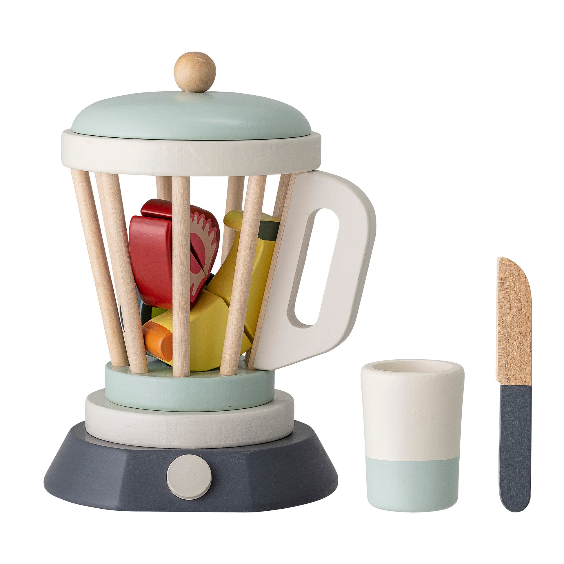 Wooden Mixer Wood Toy - Lene Play Set, Kitchen - (6 Piece Set)