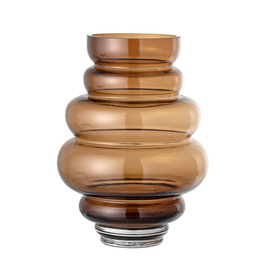 Atija Vase, Brown, Glass