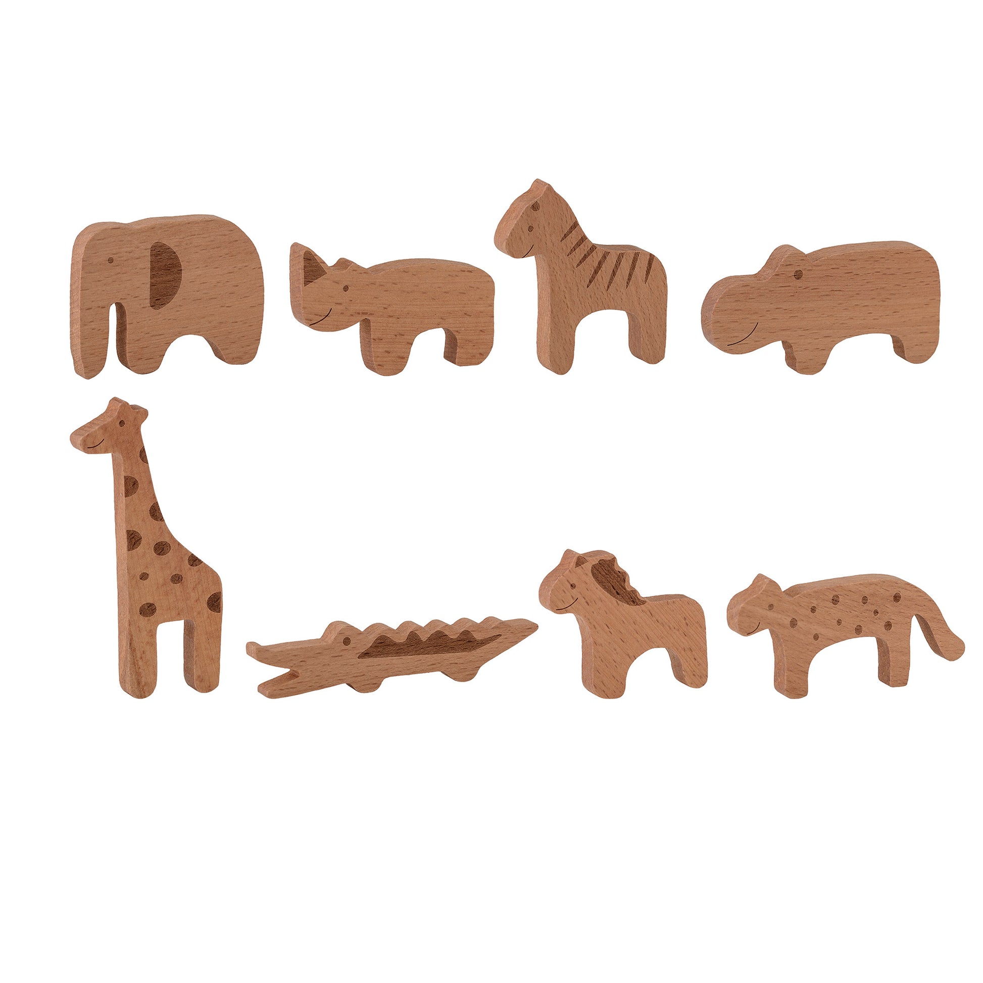 Bianca Toy Animal, Nature, Beech (Set of 8 Pieces)