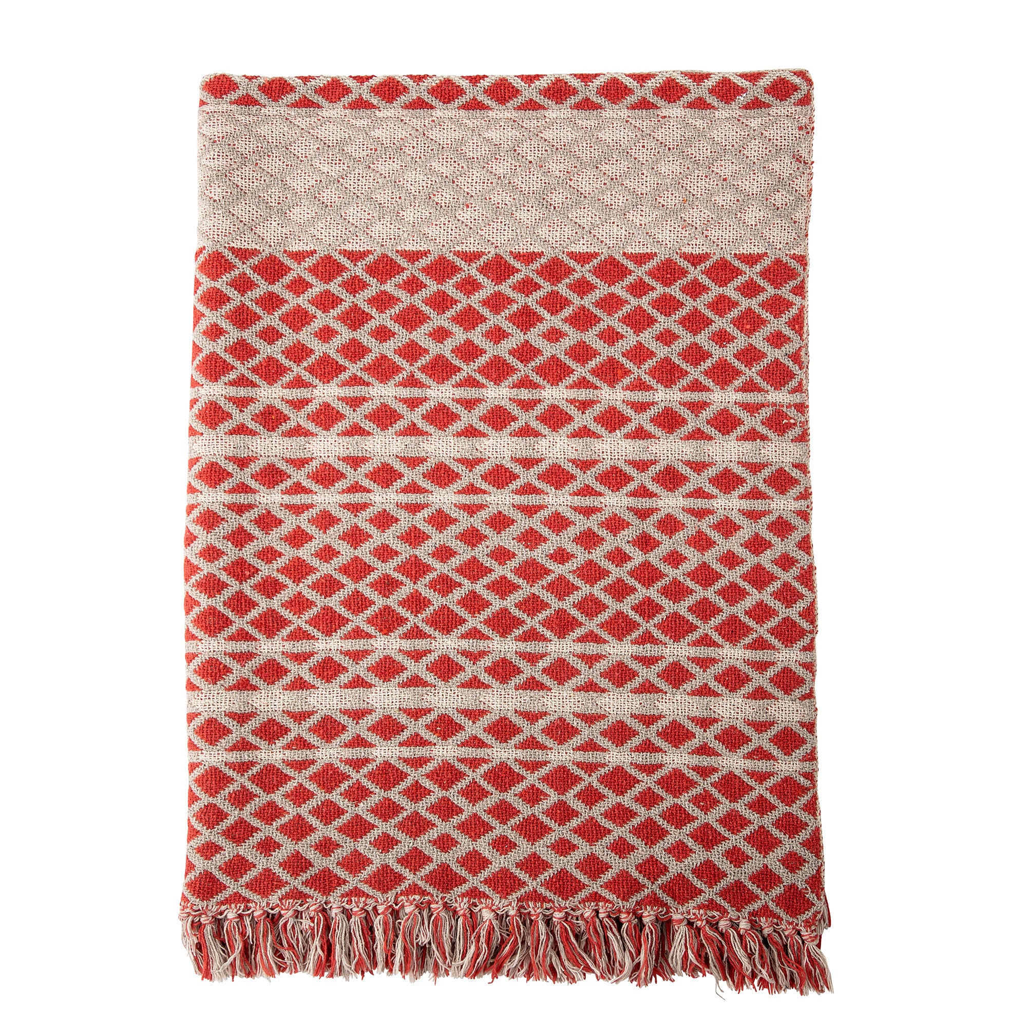 Verona Throw, Red, Recycled Cotton