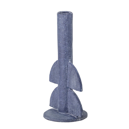 Bess Candlestick, Blue, Polyresin