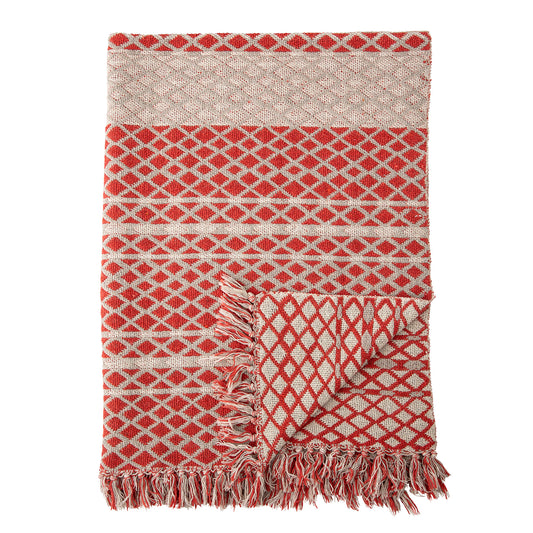 Verona Throw, Red, Recycled Cotton